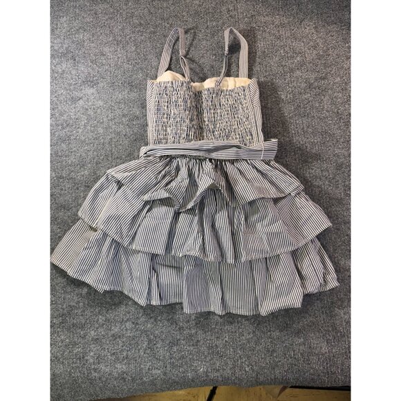 Abercrombie & Fitch girls dress size Large spagetti strap Stripes with ruffles - Picture 2 of 12